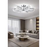 Turanconcept Doruk 6'lı Plafonyer Led Avize Kristal Görünüm Beyaz Işık Enerji Tasarruflu Oturma Odası Yemek Odası