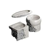 Turansoycraft Contemporary Elite Beton Görünümlü 3'Lü Dekoratif Organizer Saksı 20 Cm Büyük Boy (Sert Plastiktir)