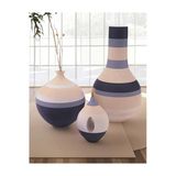 Turansoycraft Linha Modern Çizgili Vazo Büyük Boy 25 Cm Dekoratif Sert Plastik Çizgili Vazo 3'Lü Set