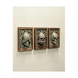 Turansoycraft Skull Kafatası Görmedim Duymadım Bilmiyorum Dekoratif Eskiz Tablo 3'Lü Set(21Cm'e 15Cm)