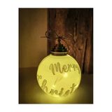 Turansoycraft Yılbaşı Işıklı Çam Ağacı Süsü Işıklı Merry Christmas Topu Yılbaşı Süsü 8Cm
