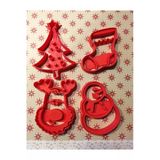 Turansoycraft Yılbaşı Kurabiye Kalıpları Noel Baba Kurabiye Kalıbı Çam Ağacı Kurabiye Kalıbı 4 Parça 7Cm