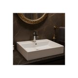 Turavit Vega Dikdötgen Beyaz Delikli Lavabo 80x45 Cm VG0080