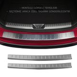 Turbo Aksesuar Dacia Sandero Stepway Arka Tampon Eşiği - Krom Taşlı (2 Parça) | 2013-2017 Arası