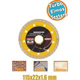 Turbo Elmas Seramik Inşaat Mermer Porselen Fayans Granit Sulu Kuru Kesim Kesme Disk 115X22X1.5 mm - Altın