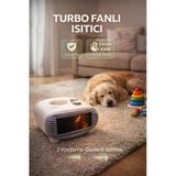 Turbo Fanlı 2000W Elektrikli Isıtıcı – 2 Kademeli Sessiz ve Güvenli Sıcak Hava Üfleme Turbo Soba