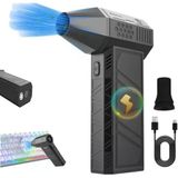 Turbo Jet Fan 120.000 Rpm Şarjlı Ek Başlıklı 3 Kademeli Fenerli Basınçlı Hava Püskürtme Temizleyici – Taşınabilir Toz Üfleme Pc Klavye Kasa Oto Araç Kurutucu Su İtici Araba Temizliği Mangal Fanı