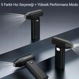 Turbo Jet Fan X8 - Çok Amaçlı Yüksek Güçlü El Fanı - 5 Kademeli Hız Ayarı, USB-C Şarjlı, LED Aydınlatma - Bilgisayar Toz Temizleme, Mangal Yakma ve Dış Mekan İçin Güçlü Hava Üfleyici (X8)