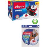 Turbo Pedallı Temizlik Seti ve Vileda Turbo Yedek Mop Paspas Ucu - Ahşap - Seçenek 1