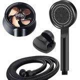Turbo Pervaneli 5 Fonksiyonlu Duş Başlığı 150 cm Duş Hortumu ve Mafsal Set ile Modern Tasarım