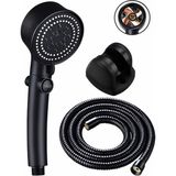 Turbo Pervaneli Basınçlı Duş Başlığı Seti | 5 Fonksiyonlu Sprey Modu, Ergonomik Tasarım, 150 cm Esnek Hortum ve Mafsallı Tutucu, Yüksek Basınç Su Tasarruflu Duş Sistemi