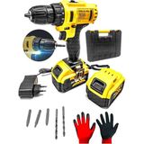 Turbo Tools 36 Watt 5000 Ma 2 Li-İon Cift Akulu Profesyonel Vidalama Sarjli Matkap Eldiven