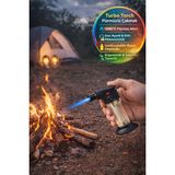 Turbo Torch Pürmüzlü Çakmak 1300°C Jet Alev Gaz Ayarlı Kilitli Doldurulabilir Torch Çakmak
