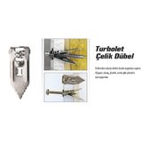 Turbolet Çelik Dübel 28 MM Kısa 100 Lü Paket