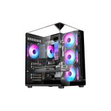 TURBOX Teras Akvaryum Cam Tasarım 4X ARGB Fan 500W PSU USB 3.0 ATX Oyuncu Bilgisayar Kasası