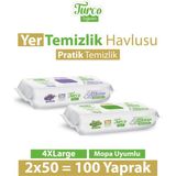 Turco Doğadan Yer Temizlik Havlusu Yeşil Sabun Lavanta 2 x 50