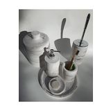 Ture Concept Mermer Görünümlü Banyo Seti & Çöp Kovası & Wc Fırça & Sabunluk & Fırcalık Set