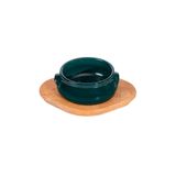 tureks pottery Tam Sırlı Kulplu Kase 13cm Petrol Yeşil