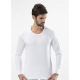 Türen 116 Beyaz Erkek Interlok O Yaka Uzun Kollu Fanila - 2XL