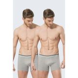 Türen 126 Gri 2'li Erkek Likralı Boxer - XL