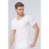 Türen 141 Ribana O Yaka Erkek Fanila,%100 Pamuk, Beyaz, 2XL