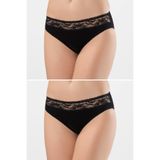 Türen 262 Ikili Likralı Dantelli Bikini-Siyah-Siyah-L