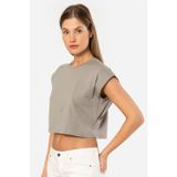Türen 3402 Kadın Vatka Görünümlü %100 Pamuk Crop T-Shirt