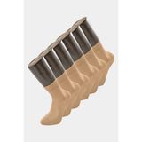 Türen 9102 Erkek Bamboo Düz Yarım Soket Çorap 6'lı Paket-Bej - 39 - 41