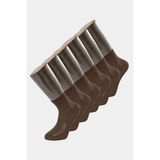 Türen 9102 Erkek Bamboo Düz Yarım Soket Çorap 6'lı Paket-Kahverengi - 43 - 45