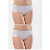 Türen 959 Kadın Pamuk Likralı Dantelli Bikini Külot 2'Li Paket