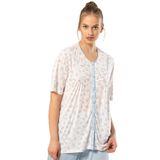 TÜREN Büyük Beden Kısa Kollu Pijama Takım, l, TU3370, MAVİ, kadın