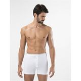 Türen Erkek Boxer,%95 Pamuk%5 Elastan, Düğmeli, Beyaz, 2XL Beden