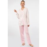 Türen Kadın Büyük Beden Uzun Kollu Pijama Takımı, Pembe, L