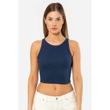 Türen Kadın Fitilli Crop T-shirt 3404/Lacivert