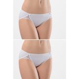 Türen Kadin Likrali Dantelli Bikini (2'li Paket) 961/Beyaz