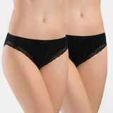 Türen Kadin Likrali Fistolu Bikini (2'Li Paket) 238/Siyah