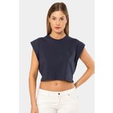 Türen Kadın Vatka Görünümlü Crop T-shirt 3402/Lacivert