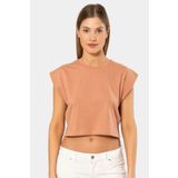 Türen Kadın Vatka Görünümlü Crop T-shirt 3402/Somon