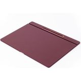 Turgut Office Deri Kapaklı Masa Sümeni Bordo Ahşap Detaylı 50X35CM - Tek Beden - Deri ve Ahşap