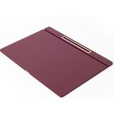 Turgut Office Deri Kapaklı Masa Sümeni Bordo Gold Detaylı 50X35CM - Tek Beden - Deri ve Gold
