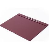 Turgut Office Deri Kapaklı Masa Sümeni Bordo Krom Detaylı 50X35CM - Tek Beden - Deri ve Krom