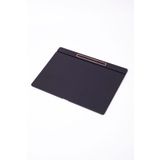 turgut office Deri Kapaklı Masa Sümeni Düz Siyah Ahşap Detaylı 50x35cm