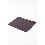 Turgut Office Deri Kapaklı Masa Sümeni Kahve Gold Detaylı 50X35CM - Tek Beden - Deri ve Gold