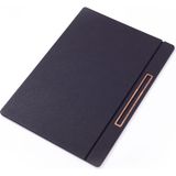 Turgut Office Deri Kapaklı Masa Sümeni Siyah Ahşap Detaylı 50X35CM - Tek Beden - Deri ve Ahşap