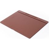 Turgut Office Deri Kapaklı Masa Sümeni Taba Ahşap Detaylı 50X35CM - Tek Beden - Deri ve Ahşap