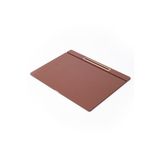 turgut office Deri Kapaklı Masa Sümeni Taba Gold Detaylı 50x35cm