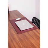 Turgut Office Deri Masa Sümeni Bordo Kenar Korumalı 60x40cm
