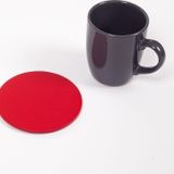 Turgut Office Kırmızı Oval Deri Bardak Altlığı