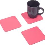 Turgut Office Pembe Deri Bardak Altlığı Kare 3 Adet