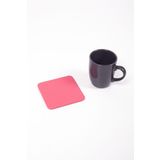 Turgut Office Pembe Deri Bardak Altlığı Kare